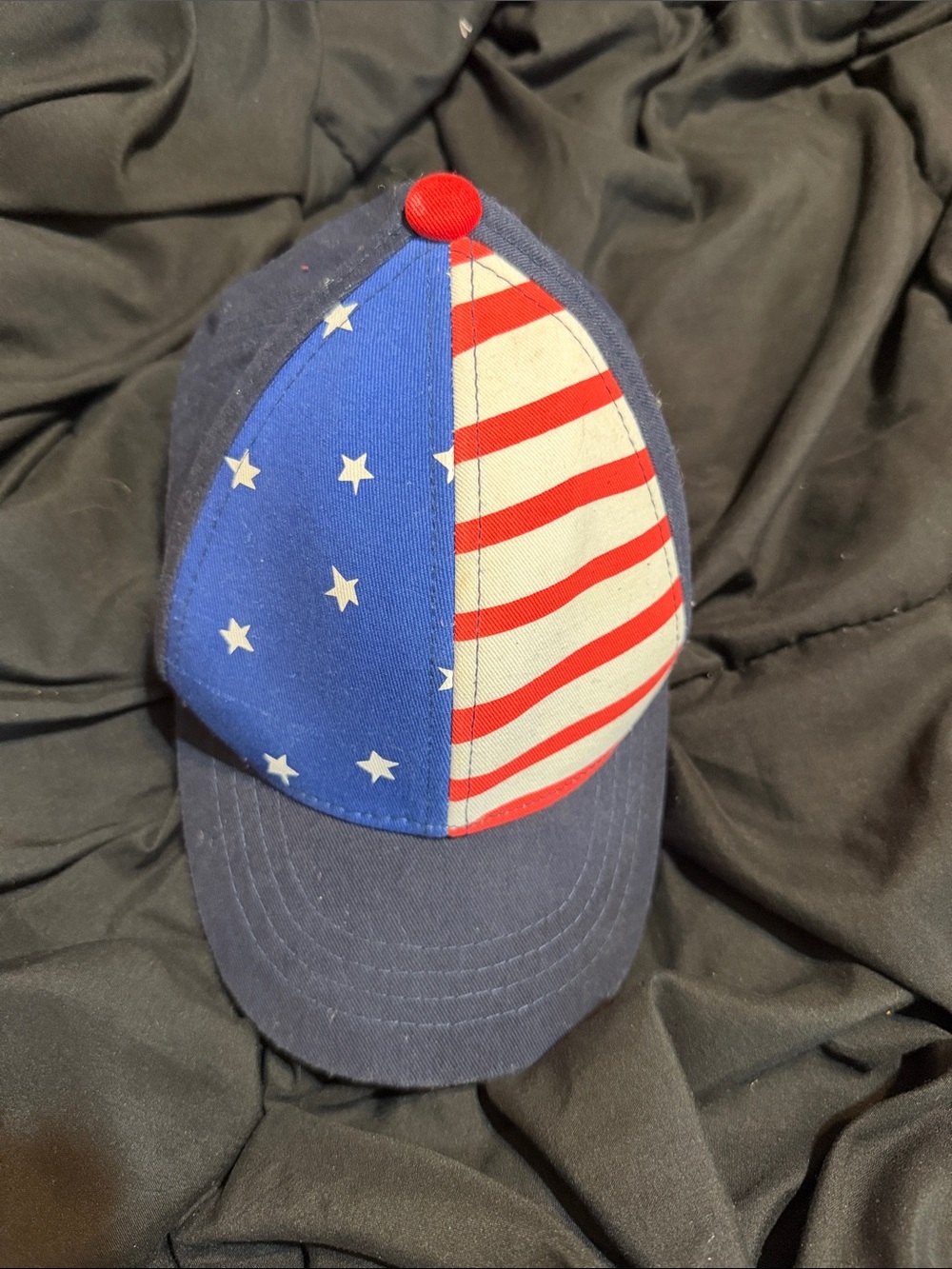 Kids Patriotic Flag Baseball Cap - Blue & Red